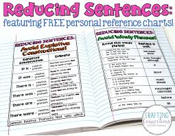 Writing Lesson Reducing Sentences Crafting Connections