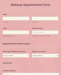 makeup appointment form template jotform