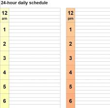 daily schedule templates in excel