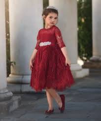 Trish Scully Child Burgundy Bella Rafaella A Line Dress Girls