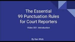 Buy morson's english guide for court reporters. Free Resource Link 99 Punctuation Rules For Court Reporters Videos Transcript Proofreading
