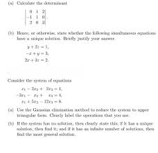 Solved A Calculate The Determinant 0