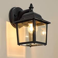 Lpinye Outdoor Wall Light Fixtures Black Exterior Wall Lantern Waterproof Simple Modern Porch Lights Wall Mount With Clear Glass Shade Wall Lamp Amazon Com