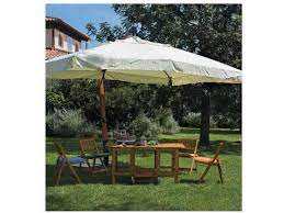 Patio Umbrella With Wooden Side Arm And