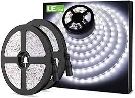 Amazon Com Le 12v Led Strip Light Flexible Smd 2835 300 Leds 16 4ft Tape Light For Home Kitchen Party Christmas And More Non Waterproof Daylight White Pack Of 2 Not Include Power Adapter Home Improvement