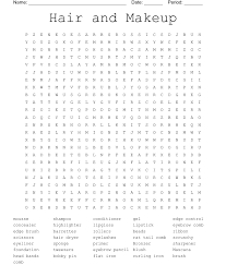 hair and makeup word search wordmint