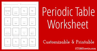 periodic table worksheet customizable