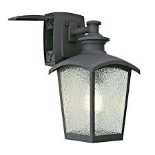 Home Luminaire 80694 Spence 1 Light Outdoor Wall Lantern With Seeded Glass And Built In Gfci S Graphite