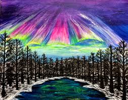 Paint And Sip Northern Lights Roxbury Public Library