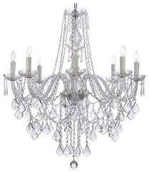 8 Light Crystal Chandelier 33 X28 Traditional Chandeliers By Gspn