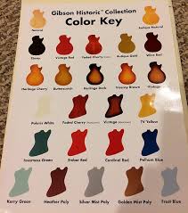 Gibson Historic Color Key Chart Catalog 1998
