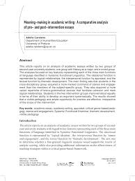 pdf meaning making in academic writing a comparative analysis of pdf meaning making in academic writing a comparative analysis of pre and post intervention essays