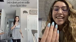 what do light blue nails mean and what