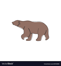 cute grizzly bear vector image
