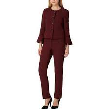 Details About Tahari Asl Womens Purple Professional Office Pant Suit Petites 4p Bhfo 5968