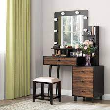 black vanity desk with mirror ideas