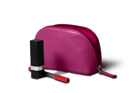 makeup bag in leather