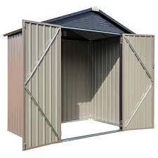 Tan Metal Storage Shed With Gable Style
