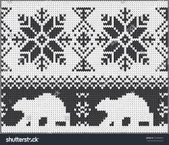Vector White Nordic Christmas Ornament Bear Christmas