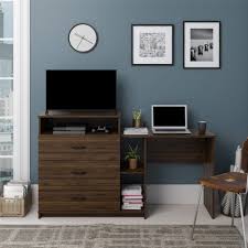 The media dresser and desk ships flat to your door and requires assembly. 41 Mo Finance Ameriwood Home Rebel 3 In 1 Walnut Combo Media Abunda