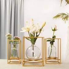 Plain Glass Decorative Flower Vase Set