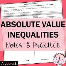 Absolute Value Inequalities Notes And