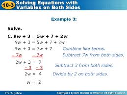 solving equations with 10 3 variables