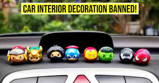 no decoration is allowed inside the car