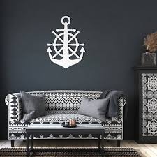 Anchor And Ship Wheel Metal Wall Art