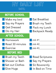 Daily List Chore Chart For Kids The Crafting Chicks
