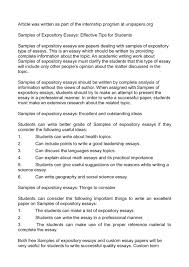 calam eacute o samples of expository essays effective tips for students 