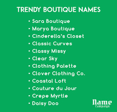 boutique names for your clothing line