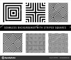 set seamless patterns black white