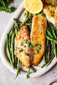 zesty tilapia with charred green beans