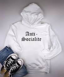 Anti Socialite Tumblr Hoodie White From Little Luxe