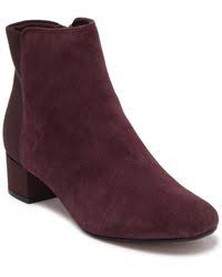 Clarks Leather Chartli Lilac Ankle Bootie In Black Suede