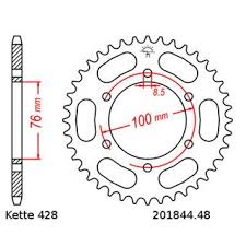 Steel Rear Sprocket With Pitch 428 And 48 Teeth Jtr1844 48