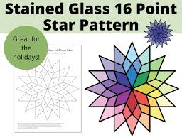 Stained Glass Star Pattern Digital