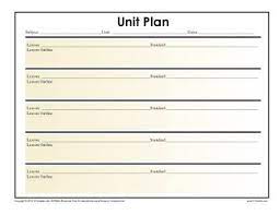 simple unit lesson plan template