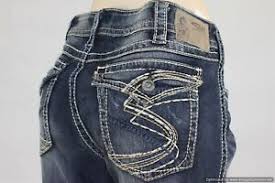 Details About Silver Jeans Suki Bootcut Heavy Stitch Cotton Denim Womens Size W 28 X L 32