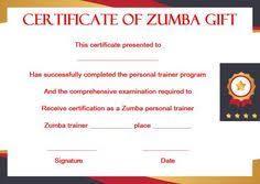 10 Best Zumba Certificate Template Images In 2019