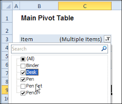 change all pivot tables with one