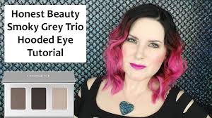 smoky grey trio hooded eye makeup tutorial