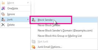 Block A Mail Sender Outlook
