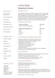 Student Entry Level Receptionist Resume Template