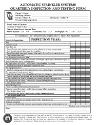 How often for fire spinkler system inspections & fire sprinkler maintenance? Nfpa Build Monthly Inspection Forms Fire Sprinkler Inspection Checklist Frontier Fire Protection Who Can Inspect Fire Extinguishers Delilah Alas