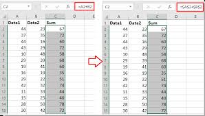 how to quickly add into excel formulas