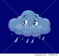 cartoon cute rainy cloud weather