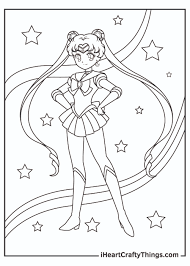 Moon coloring pages moon and stars coloring pages printable coloring home. Printable Sailor Moon Coloring Pages Updated 2021