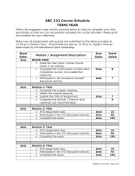 Abc 123 Course Schedule Term Year
